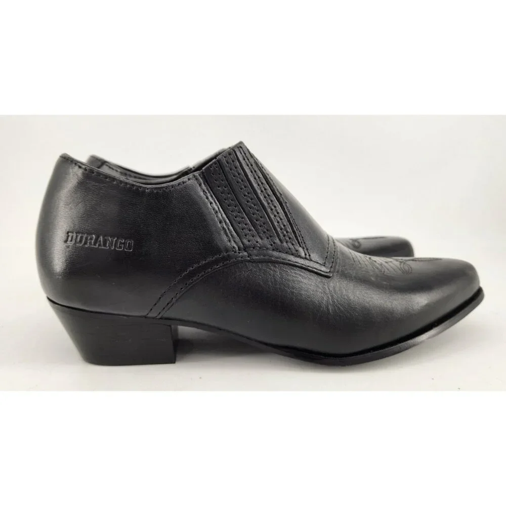 Durango Women's 7M Black Leather Low Western Slip On Cowboy Boot RD3520 - Picture 5 of 14